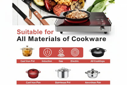 RAF Electric Stove | Portable Single Burner Hot Plate | Fast Heating Coil Cooker for Home &amp; Kitchen