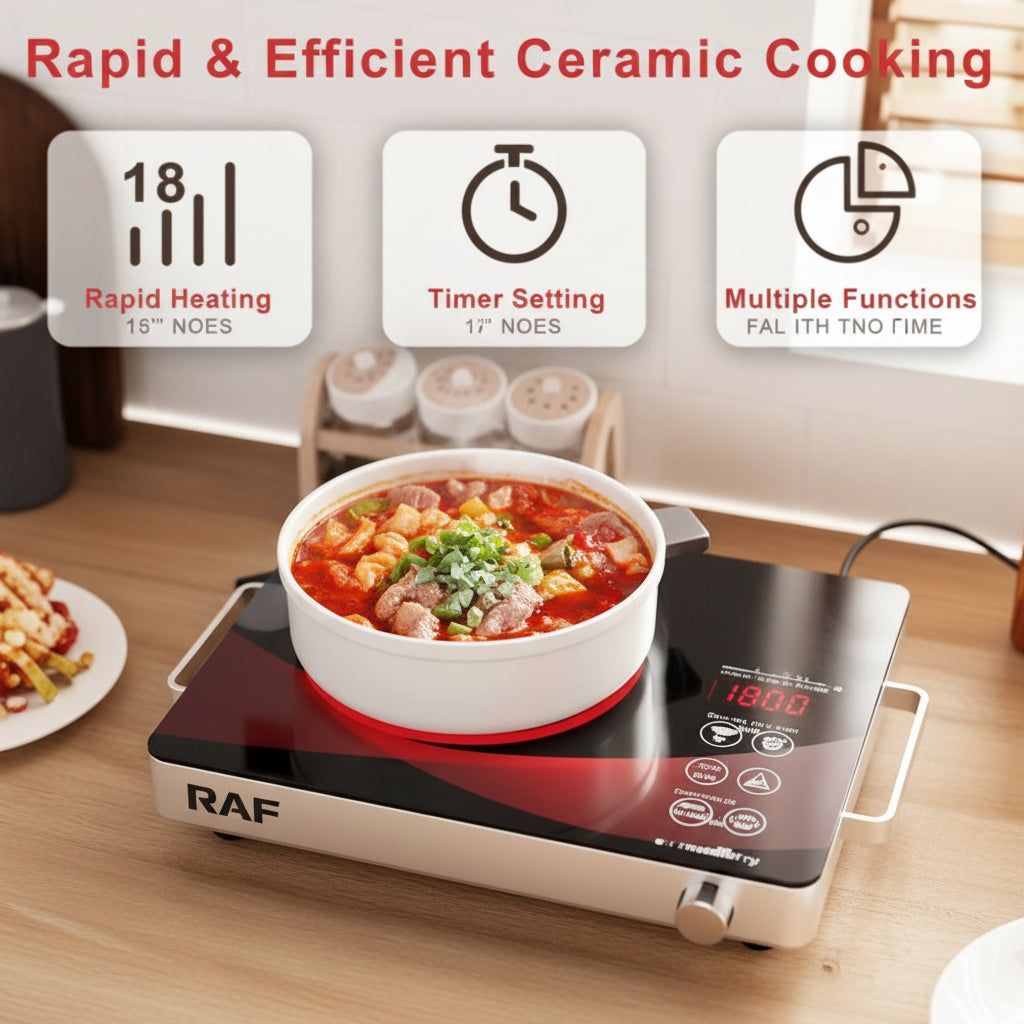 RAF Electric Stove | Portable Single Burner Hot Plate | Fast Heating Coil Cooker for Home &amp; Kitchen