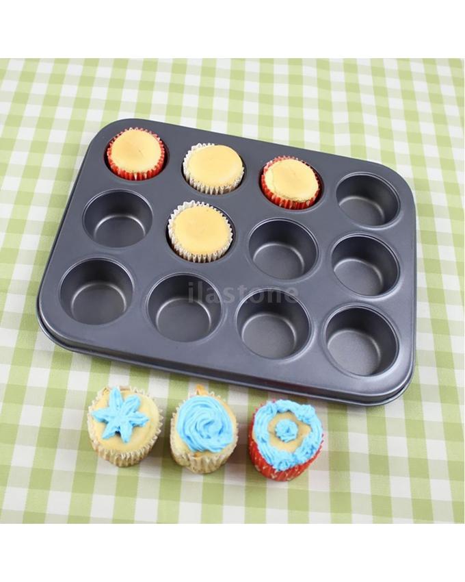 12 Hole Cupcake Tray, Muffin Pan non stick cupcake backing pan