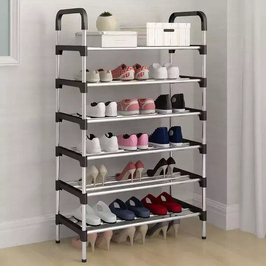 6 Layer shoe rack Tier Colored stainless steel Stackable shoe rack