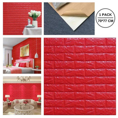 3D Brick Design Self-Adhesive Waterproof Foam Sheet
