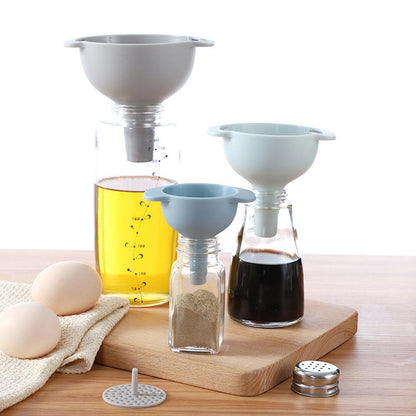4 IN 1 Multi-function Canning Funnel Set Wide Mouth Plastic Funnel Filter Oil
