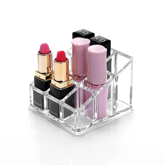 9 Grid Acrylic Makeup Organizer Transparent Storage Box