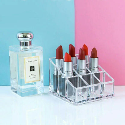 9 Grid Acrylic Makeup Organizer Transparent Storage Box