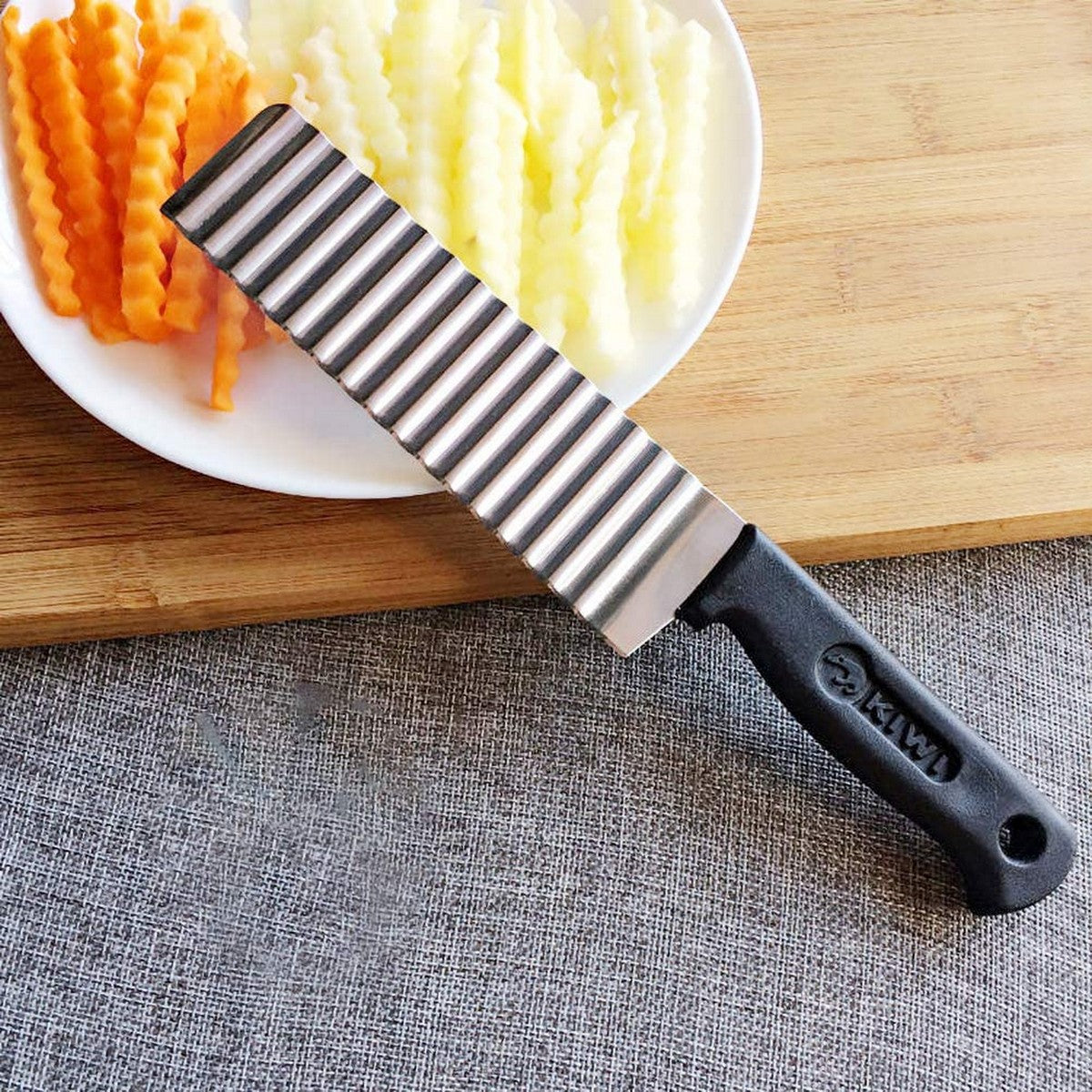 Pack of 2) French Fry Cutters Stainless Steel Wave Knife