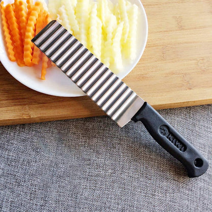 Pack of 2) French Fry Cutters Stainless Steel Wave Knife