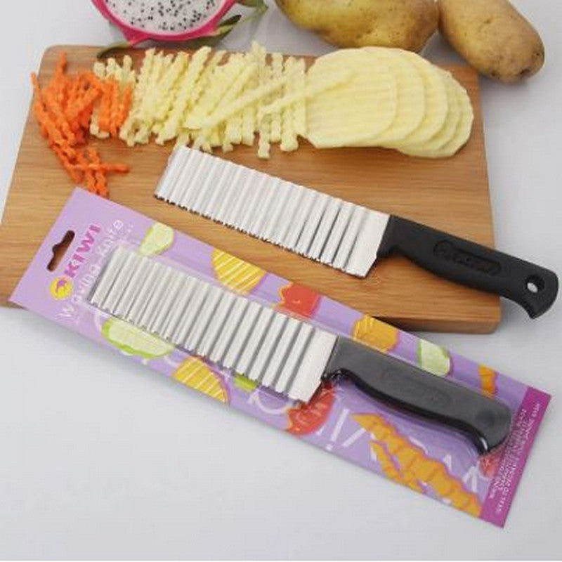 Pack of 2) French Fry Cutters Stainless Steel Wave Knife